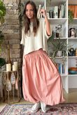 Paloma Bubble Hem Midi Skirt Sundown