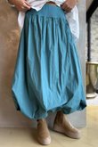Paloma Bubble Hem Midi Skirt Teal Blue