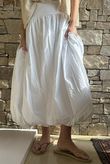 Paloma Bubble Hem Midi Skirt White