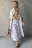Paloma Bubble Hem Midi Skirt White 