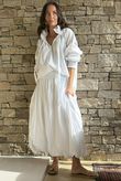 Paloma Bubble Hem Midi Skirt White