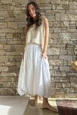 Paloma Bubble Hem Midi Skirt White