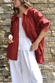 Paloma Peter Pan Smock Blouse Sangria