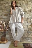 Paloma Peter Pan Smock Blouse Stone