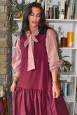Paloma Tela Bubble Dress Aubergine