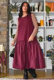 Paloma Tela Bubble Dress Aubergine