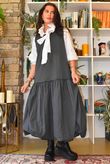 Paloma Tela Bubble Dress Charcoal