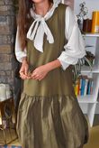 Paloma Tela Bubble Dress Deep Olive