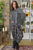 Patrick Plaid Brushed Cotton Carrot Leg Trouser Grey