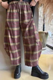 Patrick Plaid Brushed Cotton 7/8 Barrel Pant Burgundy & Mucky Mustard