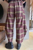Patrick Plaid Brushed Cotton 7/8 Barrel Pant Burgundy & Mucky Mustard