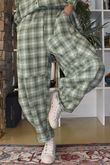 Patrick Plaid Brushed Cotton Barrel Pant Meadow
