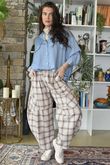 Patrick Plaid Brushed Cotton Barrel Pant Mocha Blush