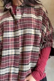 Patrick Plaid Brushed Cotton Blouse Burgundy & Oat