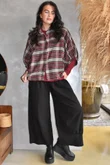 Patrick Plaid Brushed Cotton Blouse Burgundy & Oat