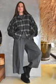 Patrick Plaid Brushed Cotton Blouse Grey
