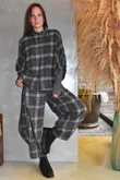 Patrick Plaid Brushed Cotton Blouse Grey