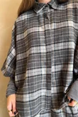 Patrick Plaid Brushed Cotton Blouse Grey