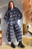 Patrick Plaid Brushed Cotton Blouse Navy