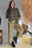 Patrick Plaid Brushed Cotton Blouse Olive