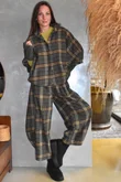Patrick Plaid Brushed Cotton Blouse Olive