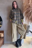 Patrick Plaid Brushed Cotton Blouse Olive