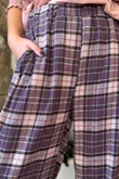 Patrick Plaid Brushed Cotton Carrot Leg Trouser Fig