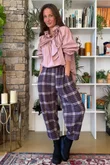 Patrick Plaid Brushed Cotton Carrot Leg Trouser Fig