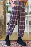 Patrick Plaid Brushed Cotton Carrot Leg Trouser Fig