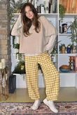Patrick Plaid Brushed Cotton Demi Bloom Pant Soft Ochre