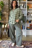 Patrick Plaid Brushed Cotton Edwardian Blouse Meadow