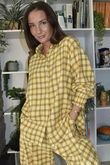 Patrick Plaid Brushed Cotton Edwardian Blouse Soft Ochre