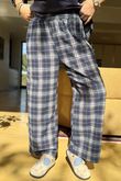 Patrick Plaid Brushed Cotton Kick Pant Blue