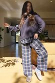 Patrick Plaid Brushed Cotton Kick Pant Blue