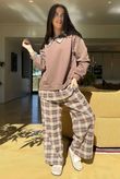 Patrick Plaid Brushed Cotton Kick Pant Chocolate