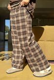 Patrick Plaid Brushed Cotton Kick Pant Chocolate