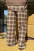 Patrick Plaid Brushed Cotton Kick Pant Chocolate