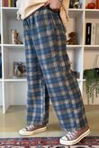 Patrick Plaid Brushed Cotton Kick Pant Teal