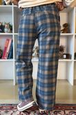 Patrick Plaid Brushed Cotton Kick Pant Teal