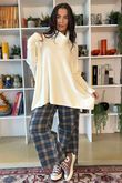 Patrick Plaid Brushed Cotton Kick Pant Teal
