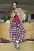 Patrick Plaid Brushed Cotton Barrel Pant Burgundy /100 pre order 2 weeks 