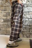 Patrick Plaid Brushed Cotton Barrel Pant Chocolate