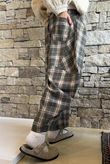 Patrick Plaid Brushed Cotton Barrel Pant Khaki