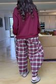 Patrick Plaid Lazy Layer Sweatshirt Burgundy /11=