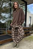 Patrick Plaid Lazy Layer Sweatshirt Chocolate /22=
