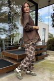 Patrick Plaid Lazy Layer Sweatshirt Chocolate /22=
