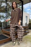 Patrick Plaid Lazy Layer Sweatshirt Chocolate /22=