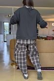Patrick Plaid Lazy Layer Sweatshirt Khaki /9=