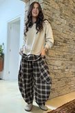 Patrick Plaid Lazy Layer Sweatshirt Stone /18=