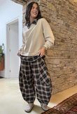 Patrick Plaid Lazy Layer Sweatshirt Stone /18=
